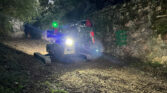 almac crane with spotlights on