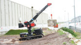 almac crane moving heavy concrete blocks